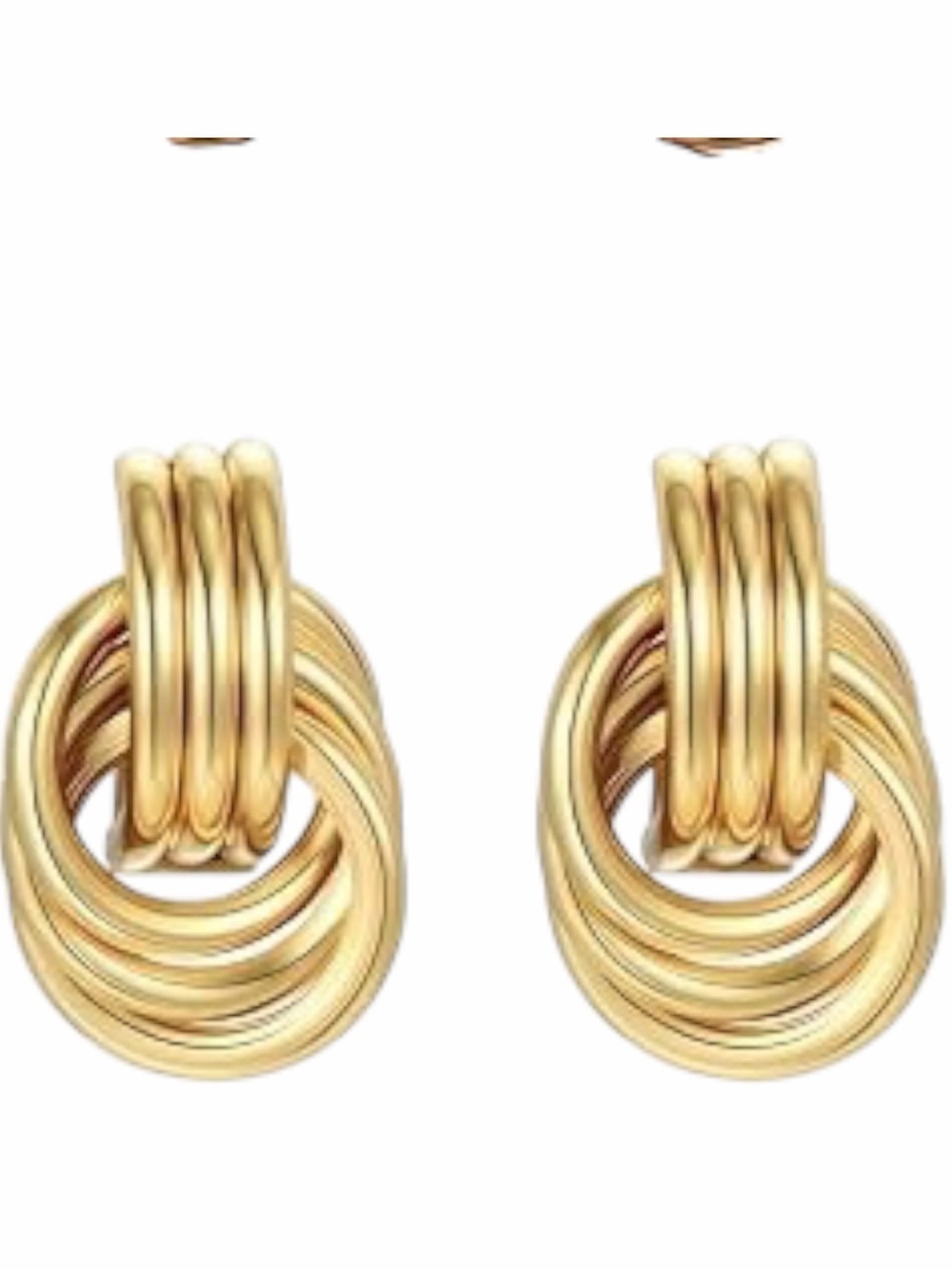 Chunky Knot Gold Stud Earrings | Statement Earrings 23mm